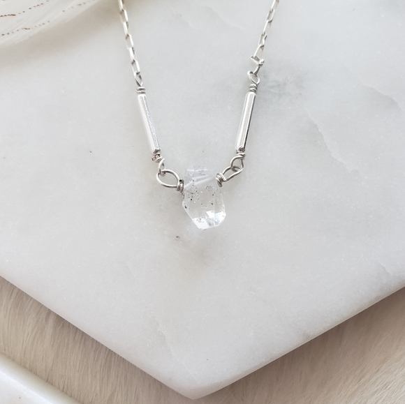 💎Herkimer Diamond + Sterling Necklace💎 - Picture 5 of 9
